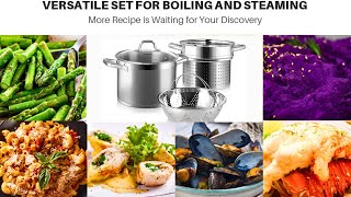 Duxtop Stainless Steel Pasta Pot with Strainer Insert Best Cookware Set for Every Meal [upl. by Mundy457]