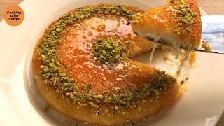 Kunafa without Oven❤️ Creamy Kunafa ORIGNAL Arabic Kunafa with homemade dough❤️ [upl. by Broddie]