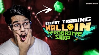 My Secret Trading Hall In Herobrine SMP  Day 10 [upl. by Aerdnaek]