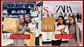 ₹10000 at ZUDIO vs ₹10000 at ZARA Challenge  Haul 😱😍 [upl. by Acirem531]