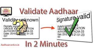 How to Validate Digital Signature on Aadhar Card Easily Hindi  Step by Step Procedure [upl. by Jody]