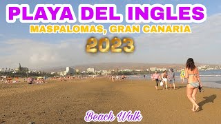 BEACH WALK  PLAYA DEL INGLES MASPALOMAS GRAN CANARIA  JAN 1 2023 [upl. by Gris925]