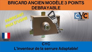 TUTO  comment monter un cylindre adaptable DÉBRAYABLE à clé CYC sur une serrure BRICARD [upl. by Els]