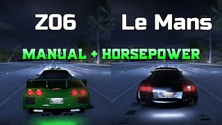 Tuned  Chevrolet Corvette Z06 vs Audi Le Mans Quattro  Need for Speed Carbon Drag Race [upl. by Anej]