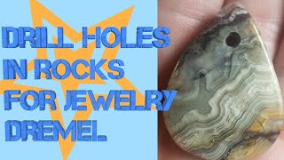 How to Drill Holes in Rocks for Jewelry and Dremel Stylo Review [upl. by Tini]