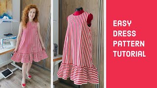 Easy Dress Sewing Pattern Tutorial [upl. by Cotsen812]