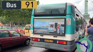 Ligne 91 RATP  Les Irisbus Agora L [upl. by Ellenar]