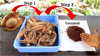 Make Cocopeat at home from Coconut  बेहतरीन कोकोपीट बनाये घर पे नारियल के छिलके से [upl. by Eiderf]