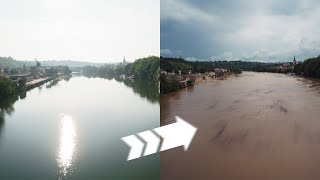 Hochwasser 2024 So stark stieg der NeckarPegel in Benningen [upl. by Wj]