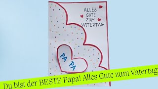 Handgemachte Karte für Papa zu Vatertag basteln Geschenk Ideen [upl. by Nazay]