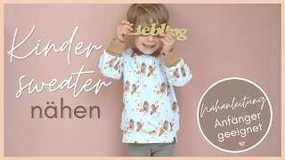 🧵Kindershirt nähen in 30 Minuten Sweater Paule  Nähanleitung für Anfänger  handmadebyanni [upl. by Izak]