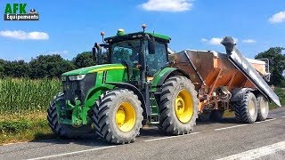 Epandage de Chaux 2018  JOHN DEERE 7290R amp Panien 14m de 20T  SARL De La Belle Epine [upl. by Arnie]