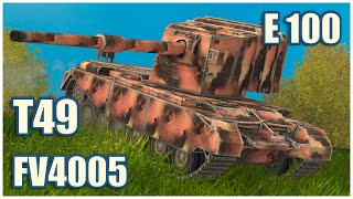 FV4005 T49 amp E 100 • WoT Blitz Gameplay [upl. by Aihsal]