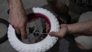 How to change a kids 12 inch bike tire [upl. by Ainotahs]