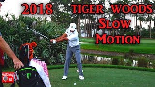 2018 TIGER WOODS SLOW MOTION FACE ON IRON GOLF SWING 1080 HD [upl. by Eart]