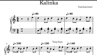 Kalinka Ivan Larionov piano song sheet music [upl. by Drofniw]