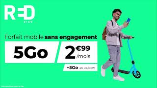 RED by SFR  Forfait Mobile sans engagement 5Go 5G à 299euros par mois [upl. by Waylan]