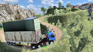 Overloaded Trailer  the most dangerous road  Euro Truck Simulator 2 [upl. by Mokas119]