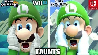 Smash Bros Taunts Comparison Wii U VS Ultimate  Graphics Voice Taunt Changes amp MORE [upl. by Marilee]