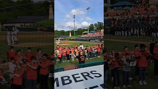 Middle school band performing the National Anthem at Bowie Baysox Stadium [upl. by Gilburt947]