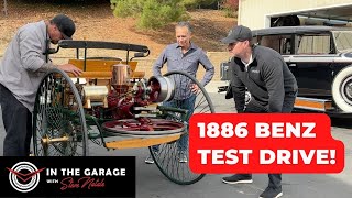 1886 Benz Patent Motorwagen  Startup and DRIVE  In the Garage with Steve Natale [upl. by Nofpets]