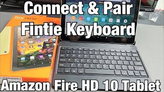 Fire HD 10 Tablet  How to ConnectPair Bluetooth Keyboard Fintie Keyboard [upl. by Agnella254]