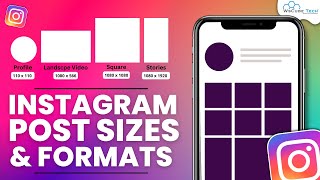 Instagram Post Size amp Formats Photos Stories IGTV Video  Explained [upl. by Kcirednek]