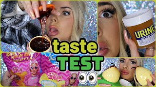 TASTE TEST  Nicki Minaj snacks amp URINE 🤢💀 [upl. by Enelyt468]