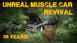 ABANDONED Muscle Car Revival First Start in 35 years  Part 1 [upl. by Orelee137]