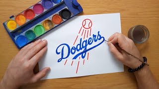 How to draw a Los Angeles Dodgers logo  MLB [upl. by Stephie]