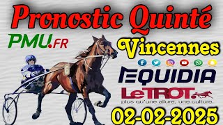 pronostic quinté dimanche 2 février 2025 Vincennes [upl. by Barncard]