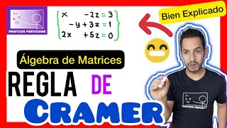 Sistema de 3x3 resuelto por Regla de Cramer [upl. by Liza862]