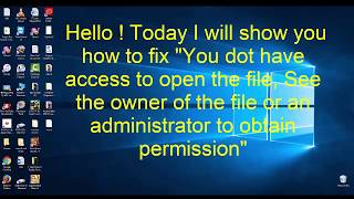 How fix quot You dont have permission to open the filequot [upl. by Ingemar]