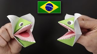 Origami de Fantoche  Tutorial em Português BR [upl. by Eenoj]