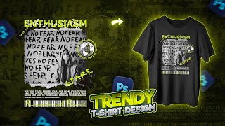 Typography Streetwear Design in Photoshop  Trendy Typography TShirt Design [upl. by Lebiralc]