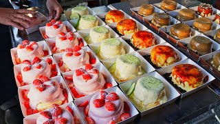 Strawberry Souffle Pancake  草莓舒芙蕾製作  Taiwanese Street Food [upl. by Akenn]