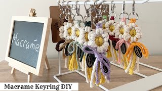 Macrame Daisy Keyring DIY Tutorial  Easy  Beginners  Stepbystep Tutorial [upl. by Eetsirhc]