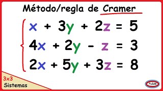 Regla de Cramer para un sistema 3x3 [upl. by Aeneus]