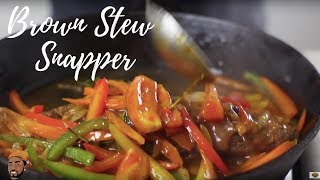 Jamaican Brown Stewed Fish  Red Snapper  Lesson 137  Morris Time Cooking [upl. by Enitselec]