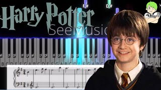 Hedwigs Theme  Harry Potter  Medium  John Williams  Piano tutorial  with sheet music [upl. by Juline873]