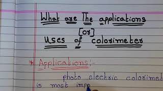 Colorimeter applications Uses of ColorimeterEssay Writing [upl. by Ringe]