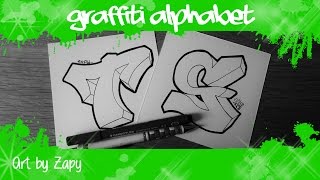 GRAFFITI ALPHABET for beginners How to draw letters S amp T  Art by Zapy [upl. by Dean]