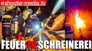 🔥🚒 Feuer mit großen Flammen in Schreinerei 🚒🔥  Schnelle Löschmaßnahmen retten Hauptgebäude [upl. by Block]