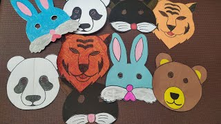 DIY Animal masks  Tiger Mask  Panda Mask  Bear Mask  Cat Mask  Rabbit Mask  Paper Craft Masks [upl. by Irahcaz856]