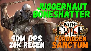 PoE Juggernaut Boneshatter Tank Build 90M DPS All content [upl. by Morry576]