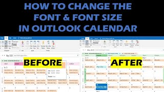 how to change the font and font size in outlook calendar [upl. by Hamburger]