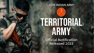 Territorial Army TA PIB Officers Notification 2023 [upl. by Chiang]