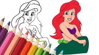 How to Draw Ariel  The Little Mermaid [upl. by Wynne]