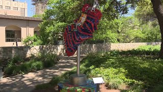 San Antonio Arts and Culture Department Director Krystal Jones discusses the newest art piece in [upl. by Zetniuq]