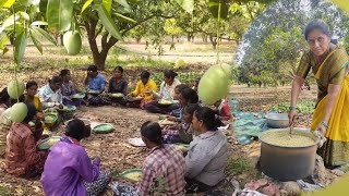 మామిడి తోటలో అందరికోసం బెల్లం అన్నం bellam Annam recipe in telugubellam Annam in telugu [upl. by Ahsias]